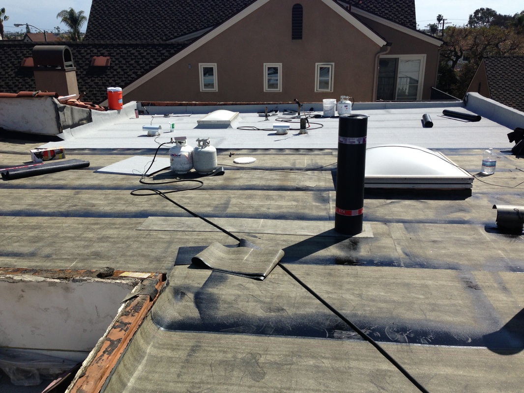Belmont Shore 2 ply torch and Tile Coping EC ROOFING LONG BEACH, CA ROOFING CONTRACTOR 562